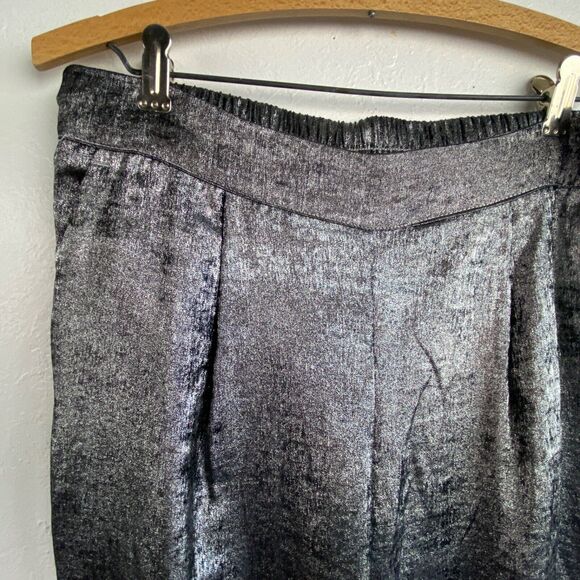 A New Day Silver Womans Pants Trousers Small Wide Leg Retro Festival Evening - Picture 2 of 9